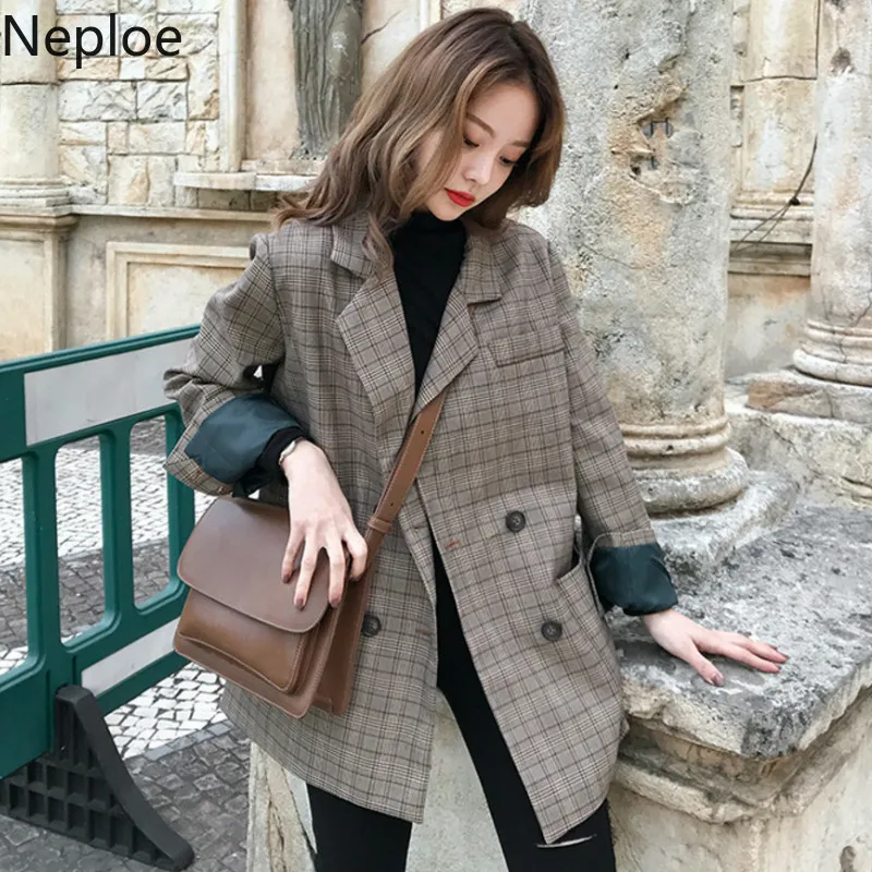 Neploe Retro Plaid Women Blazers 2019 New Notched Collar Long Sleeve Tops Korean Double Breasted Pockets Blazer 43755
Neploe Retro Plaid Women Blazers 2019 New Notched Collar Long Sleeve Tops Korean Double Breasted Pockets Blazer 43755