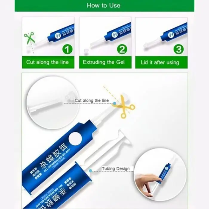 Garden Supplies Powerful Anti Cockroach Pesticide Control Gel Bait Drug Poison Nest Environmental Friendly Genuine Syring 10g