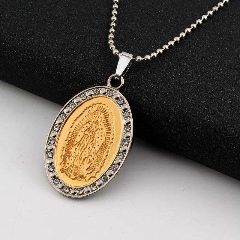 GEOMEE 1Pcs Oval Pendants Necklace Jesus Christ Christian Pendant Gold Catholic Religious Titanium Steel Men Woman Chain Jewelry
GEOMEE 1Pcs Oval Pendants Necklace Jesus Christ Christian Pendant Gold Catholic Religious Titanium Steel Men Woman Chain Jewelry