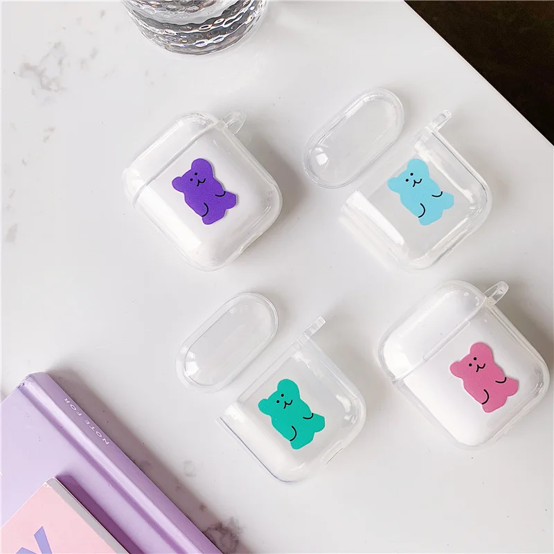 Корейский мультяшный медведь милый bluetooth чехол для наушников apple airpods 1/2