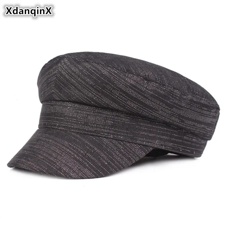 XdanqinX Women's Flat Caps Fashion Army Military Hats For Women Snapback Cap 2019 New Net Red Female Visor Hat Sombrero De Mujer |