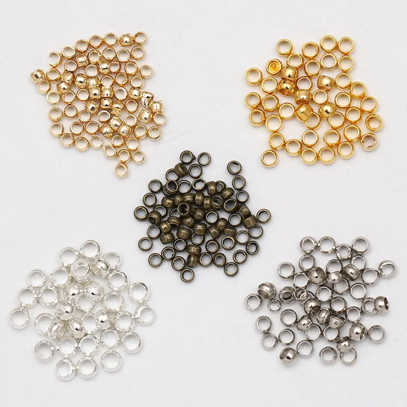 300pcs/lot 2mm 3mm Round Crimp Beads End Beads Metal Copper Gold Silver Color Stopper Beads for Diy Jewelry Findings Components
300pcs/lot 2mm 3mm Round Crimp Beads End Beads Metal Copper Gold Silver Color Stopper Beads for Diy Jewelry Findings Components
