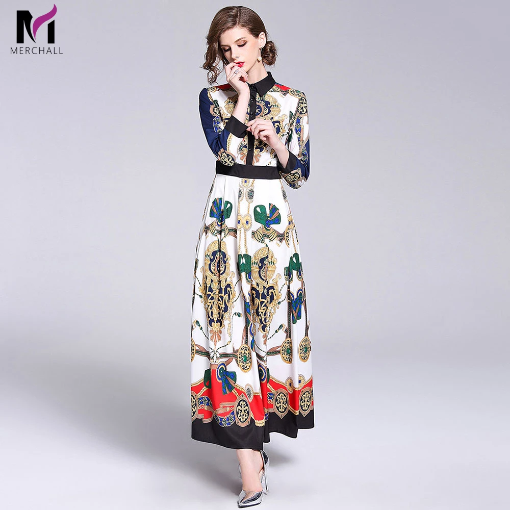 Merchall High Quality Designer Runway Dress Long Sleeve Turn Down Collar Women Vintage Floral Print Party Dress Long Maxi Dress
Merchall High Quality Designer Runway Dress Long Sleeve Turn Down Collar Women Vintage Floral Print Party Dress Long Maxi Dress