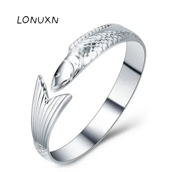 high quality 23g Large width bangle 999 Sterling Silver fish shape Bracelet For Women Open Adjustable Simple Brand Love Jewelry
high quality 23g Large width bangle 999 Sterling Silver fish shape Bracelet For Women Open Adjustable Simple Brand Love Jewelry