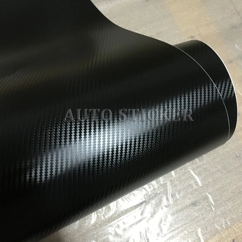 Glossy black 3D carbon fiber vinyl car wraps 4