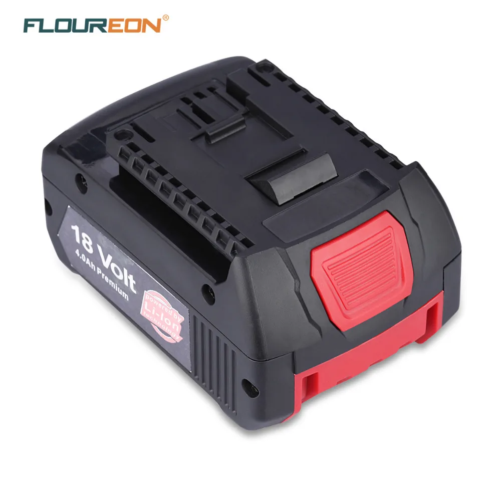 FLOUREON 18V 4000mAh Li-ion Battery for Bosch Drill BAT609 BAT618 2 607 336 235 Bosch GDR Power Tool Rechargeable Batteries
FLOUREON 18V 4000mAh Li-ion Battery for Bosch Drill BAT609 BAT618 2 607 336 235 Bosch GDR Power Tool Rechargeable Batteries