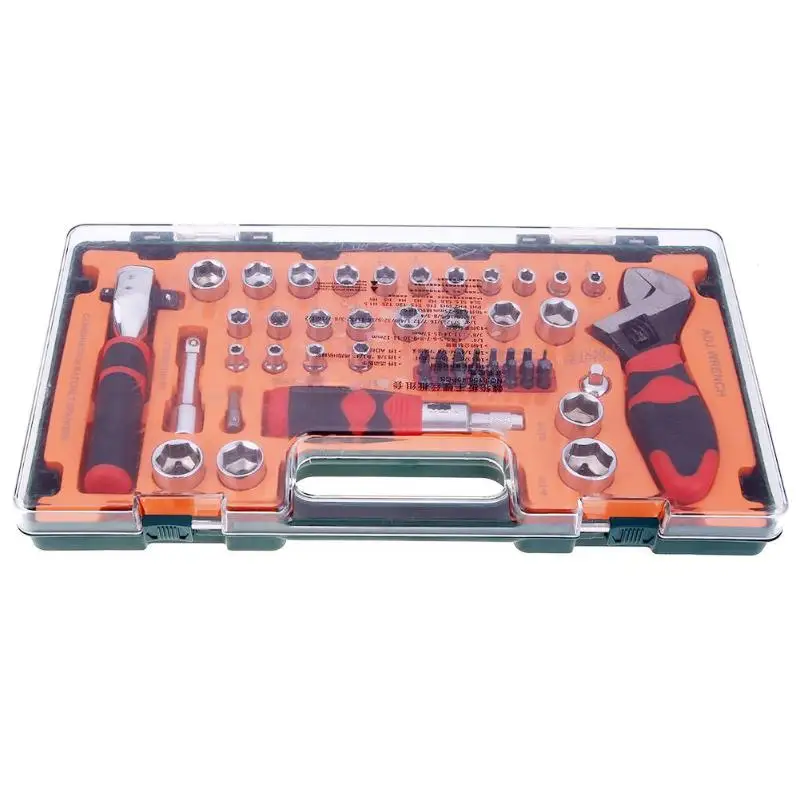 49pcs Ratchet Screwdriver Wrench Combination Bushing Sleeve Kit Set Appliance Mechanical Repair Tool Hand Tool Sets
49pcs Ratchet Screwdriver Wrench Combination Bushing Sleeve Kit Set Appliance Mechanical Repair Tool Hand Tool Sets