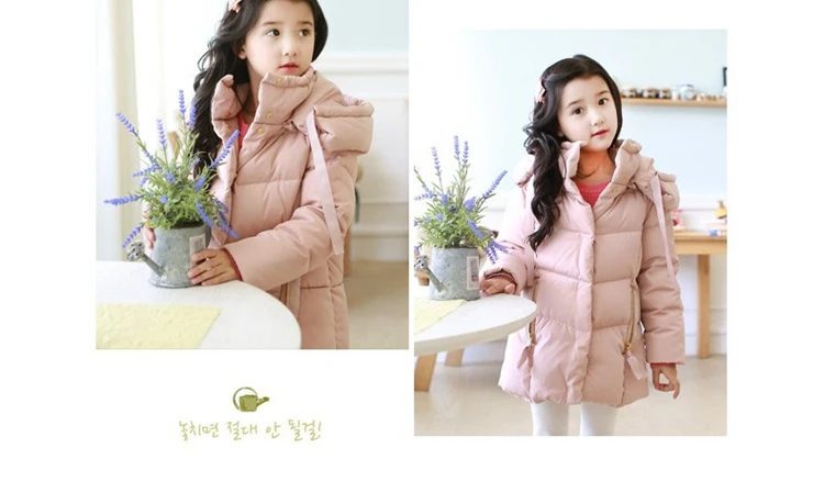 2018 Cold Winter Warm Thick Baby Child Girl Hoody Long Outerwear Pink Duck Down & Parkas Jacket & Coat For Girls 100-150 cm (7)