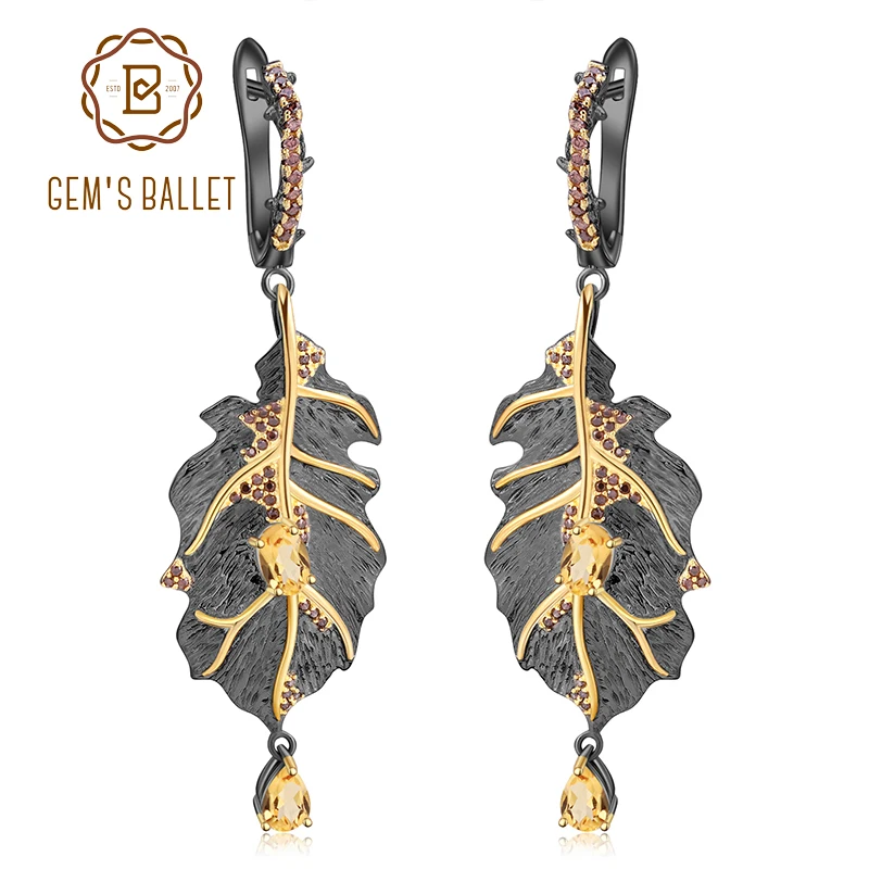 GEM'S BALLET Georgia O'keeffe 0.97Ct Natural Citrine 925 Sterling Silver Handmade Monstera Leaves Drop Earrings for Women Bijoux
GEM'S BALLET Georgia O'keeffe 0.97Ct Natural Citrine 925 Sterling Silver Handmade Monstera Leaves Drop Earrings for Women Bijoux