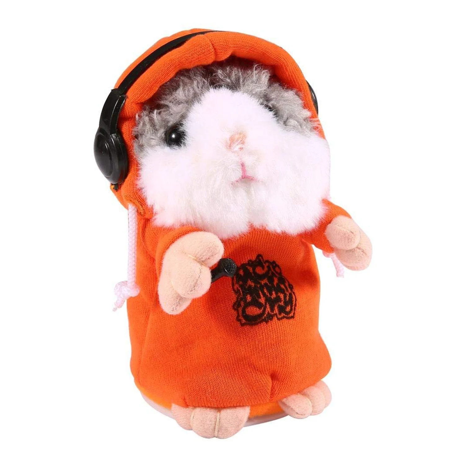 

Lovely DJ Talking Hamster, Mimicry Pet Repeats What You Say Soft Plush Animal with Coat for Children's Birthday Christmas Gift