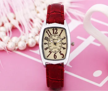 New casual fashion square lady watch student wine cask small red table gift table
New casual fashion square lady watch student wine cask small red table gift table