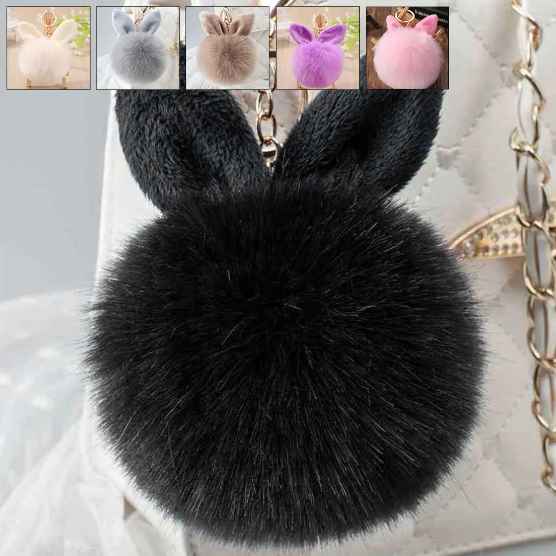 2019 Charm Plush Keychain Hanging Cute Rabbit Ears Faux Fur Bags Accessories Hairy Balls Pendant Key Chain Women Gril Key Ring
2019 Charm Plush Keychain Hanging Cute Rabbit Ears Faux Fur Bags Accessories Hairy Balls Pendant Key Chain Women Gril Key Ring