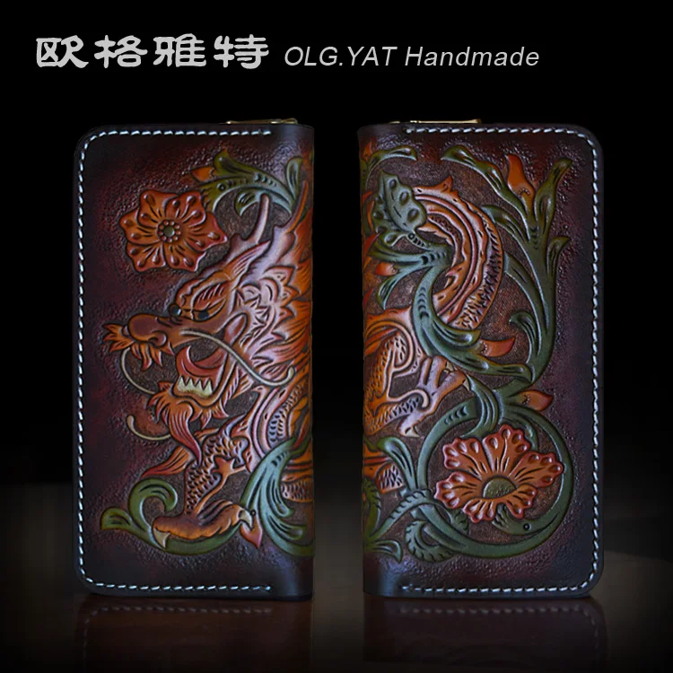 OLG.YAT handmade wallet mens purse Cowhide wallets women handbag Dragon genuine leather bags Pouches Retro Pouches
OLG.YAT handmade wallet mens purse Cowhide wallets women handbag Dragon genuine leather bags Pouches Retro Pouches