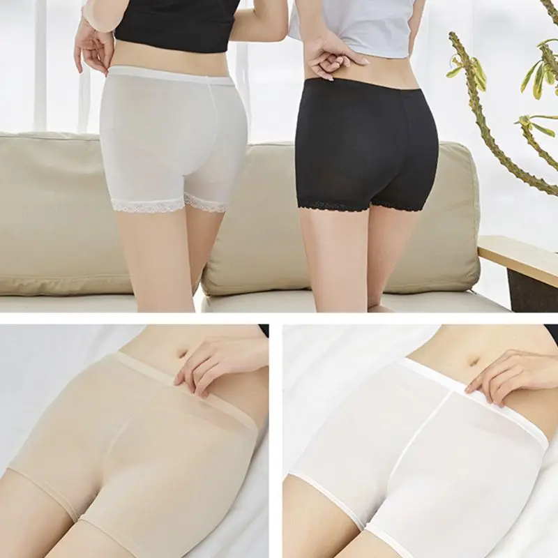 Women Girl Summer Plus Size Safety Pants Traceless Lace Trim Flat End Solid Color Stretchy Underpants Mid Rise Thin Boxer Shorts
Women Girl Summer Plus Size Safety Pants Traceless Lace Trim Flat End Solid Color Stretchy Underpants Mid Rise Thin Boxer Shorts