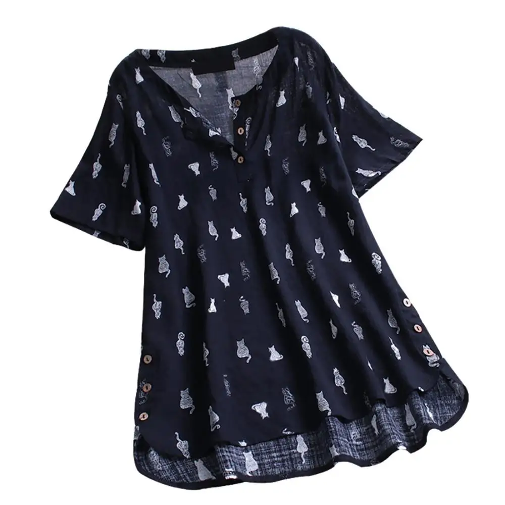 Plus Size Women Tops Blouses Causal Cat Printed Shirt Long Sleeve Blouse Button Tops blusa feminina 2019 camisas mujer ED
Plus Size Women Tops Blouses Causal Cat Printed Shirt Long Sleeve Blouse Button Tops blusa feminina 2019 camisas mujer ED