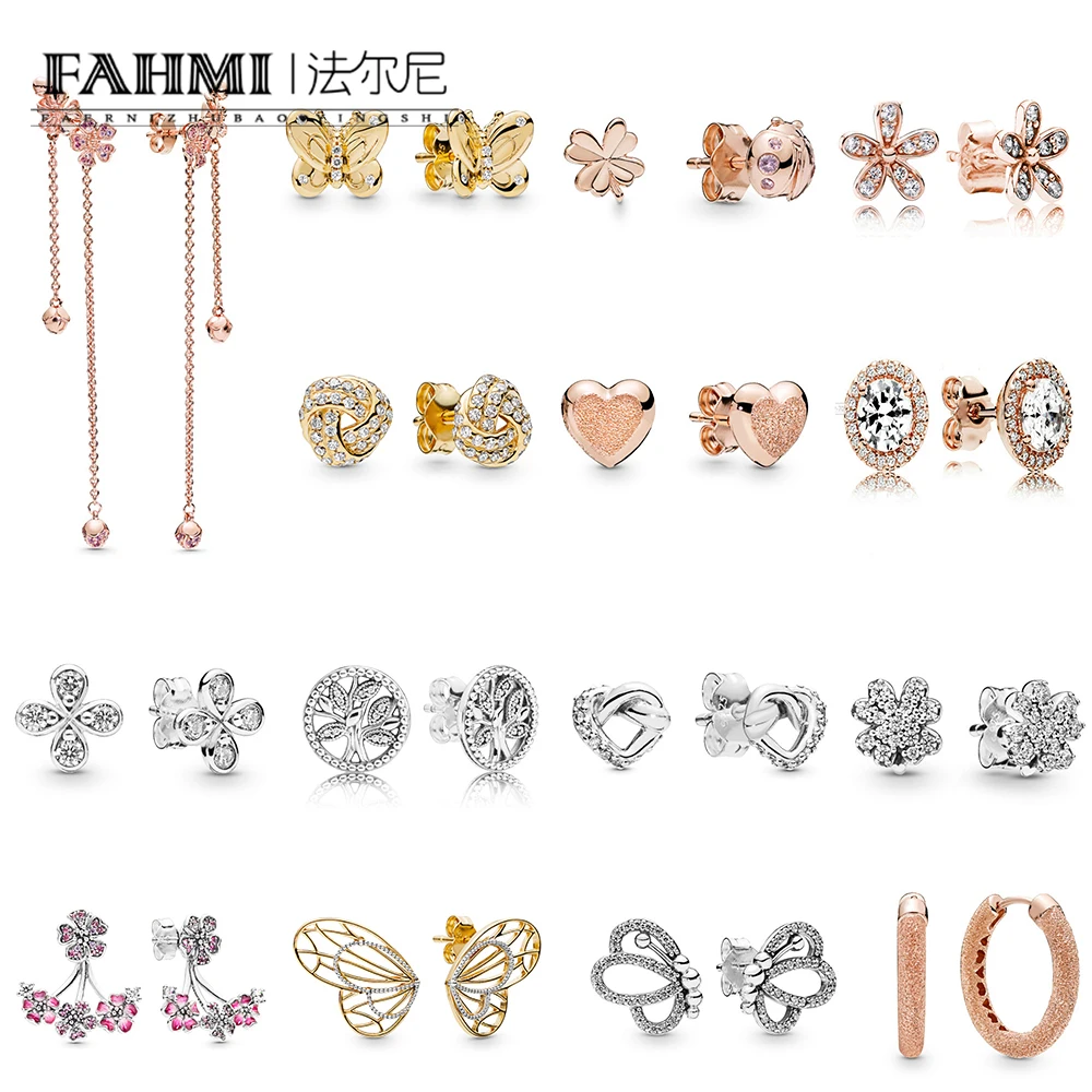 FAHMI 100% 925 Sterling Silver Butterflies Four-Leaf Clover and Ladybird Trees of Life Knotted Hearts Peach blossom Earring
FAHMI 100% 925 Sterling Silver Butterflies Four-Leaf Clover and Ladybird Trees of Life Knotted Hearts Peach blossom Earring
