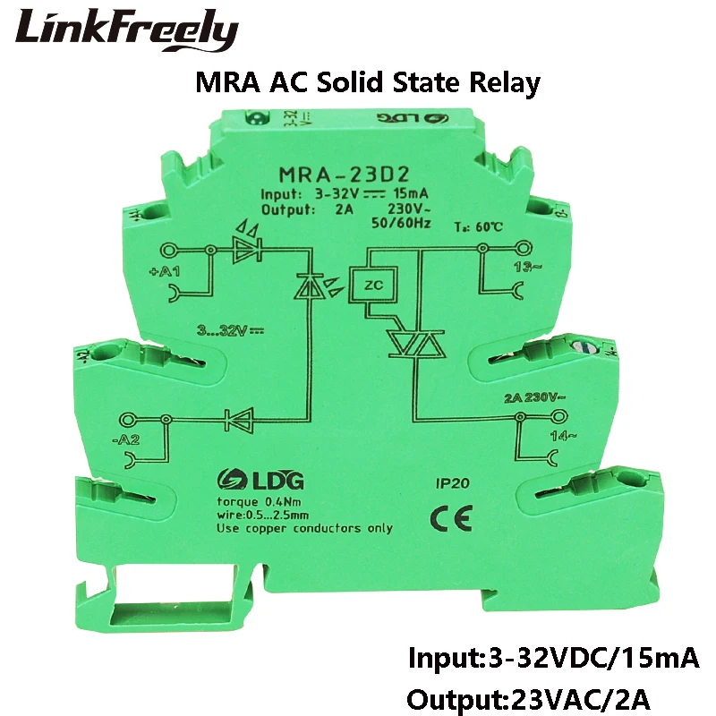 MRA-23D2 10pcs New Mini 2A input: 3V 5V 12V 24V DC SSR Relay Ultra Thin Interface Relay Module With DIN Rail Installation
MRA-23D2 10pcs New Mini 2A input: 3V 5V 12V 24V DC SSR Relay Ultra Thin Interface Relay Module With DIN Rail Installation