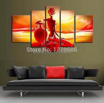 100%Handmade 5 Pieces Oil Paintings On Canvas Wall Art The Shining Sunset For Living Room Home Decor
100%Handmade 5 Pieces Oil Paintings On Canvas Wall Art The Shining Sunset For Living Room Home Decor