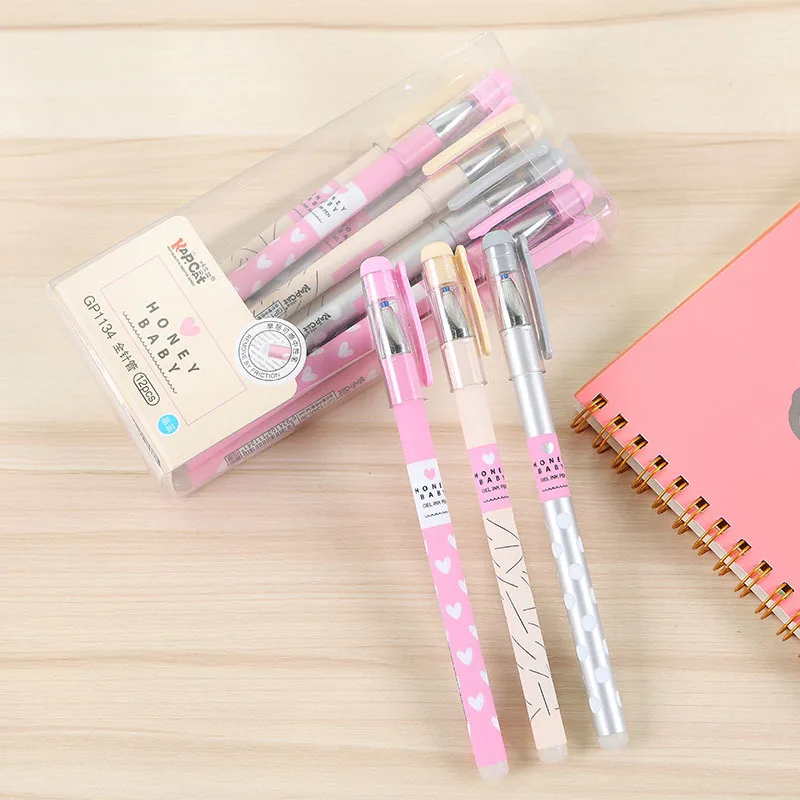 3Pcs/Lot Lovely Honey Heart Erasable Gel Pen 0.38mm Refills Is Blue Black Ink Magic Neutral Pen Student Gift Stationery
3Pcs/Lot Lovely Honey Heart Erasable Gel Pen 0.38mm Refills Is Blue Black Ink Magic Neutral Pen Student Gift Stationery