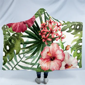 Flowers Hooded Blanket Leaves Red Green Sherpa Fleece Wearable Blanket Tropical Plants Throw Blanket 150x200cm
Flowers Hooded Blanket Leaves Red Green Sherpa Fleece Wearable Blanket Tropical Plants Throw Blanket 150x200cm