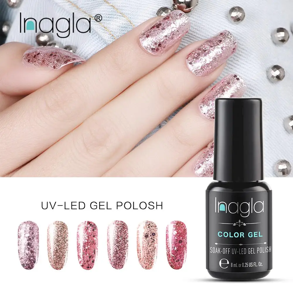 Inagla 8ML Rose Gold Nail Polish Bling Glitter Nail Gel Polish Soak Off Shiny Nail Varnish Sequin Vernis Semi Permanent Nail Art
Inagla 8ML Rose Gold Nail Polish Bling Glitter Nail Gel Polish Soak Off Shiny Nail Varnish Sequin Vernis Semi Permanent Nail Art