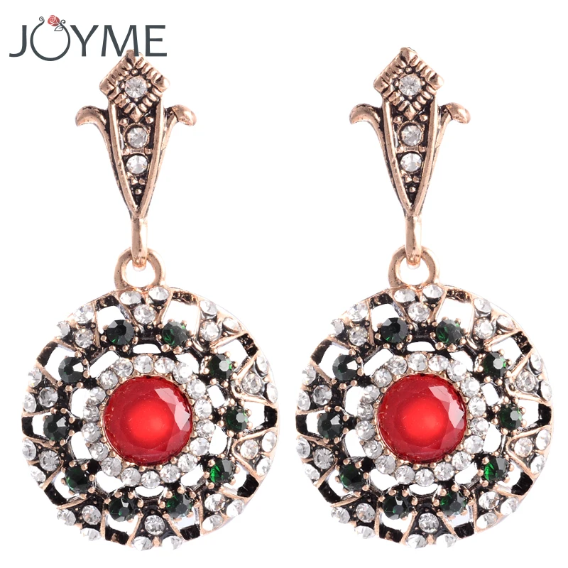 Women Earrings Thai Ear Clip Round Bronze Gold-Color Austrian Red Crystal Acrylic Dangle Boho Ethnic Turkish Boucle d'oreille
Women Earrings Thai Ear Clip Round Bronze Gold-Color Austrian Red Crystal Acrylic Dangle Boho Ethnic Turkish Boucle d'oreille