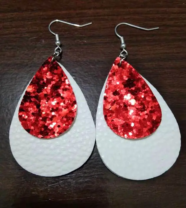 Hot sale PU Leather Glitter red green Teardrop Drop Earrings Colorful DIY Fringed Leaf Earrings Women Ethnic Jewelry
Hot sale PU Leather Glitter red green Teardrop Drop Earrings Colorful DIY Fringed Leaf Earrings Women Ethnic Jewelry