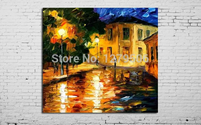 NN 100-Handpainted-Abstract-Warm-Night-Knife-Oil-Painting-On-Canvas-Thick-Oil-Painting-Wall-Picture-For (7)