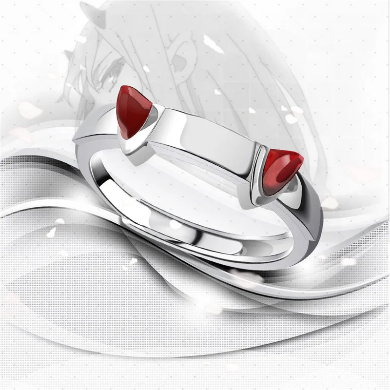 

Darling in the Franxx Cute 02 Ring Cosplay Zero Two National Team Game Anime Prop Unisex Gift 925 Silver Ring Cosplay Prop