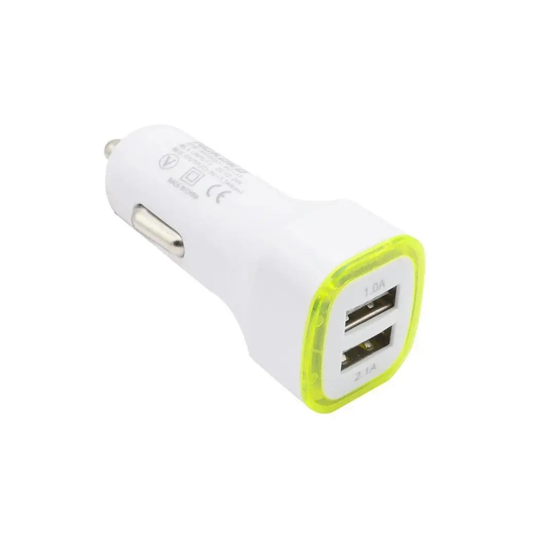2 1 В A USB Автомобильное зарядное устройство адаптер светящееся портативное s для