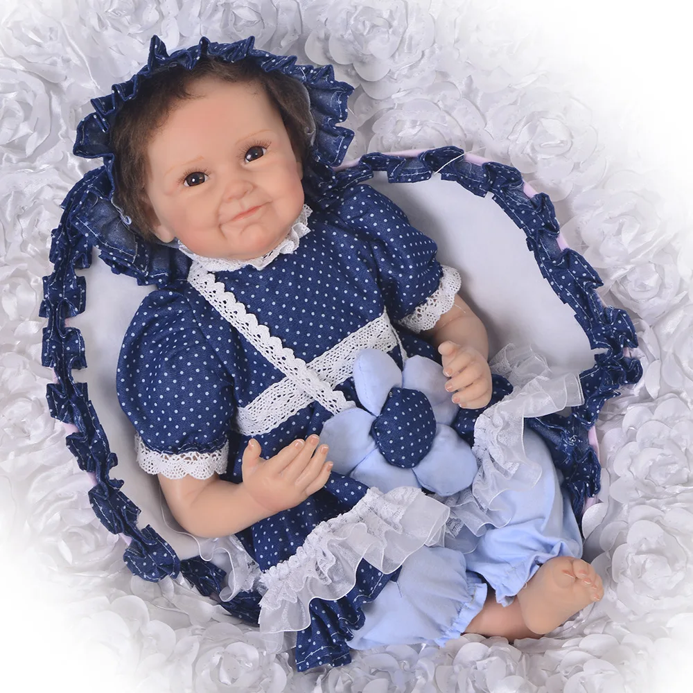 Reborn Silicone Babies Realistic Doll with Cloth Body 22 Inches Alive Baby Toys For Toddlers Reborn Baby Bonecas Fashion Dolls
