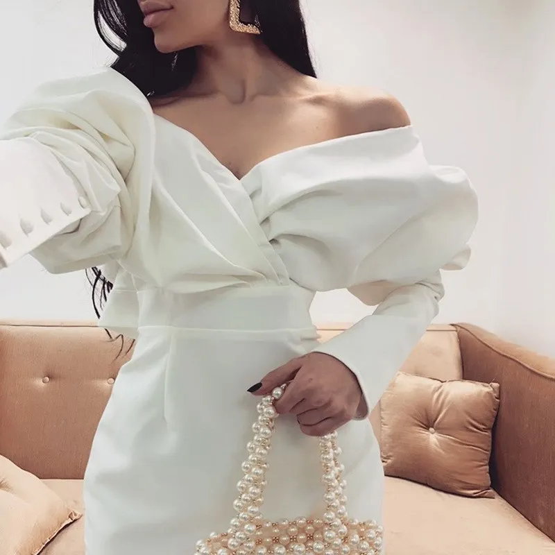 Women Elegant High Waist Dress Off Shoulder V Neck Sexy Dress Empire Pencil Party Dress
Women Elegant High Waist Dress Off Shoulder V Neck Sexy Dress Empire Pencil Party Dress