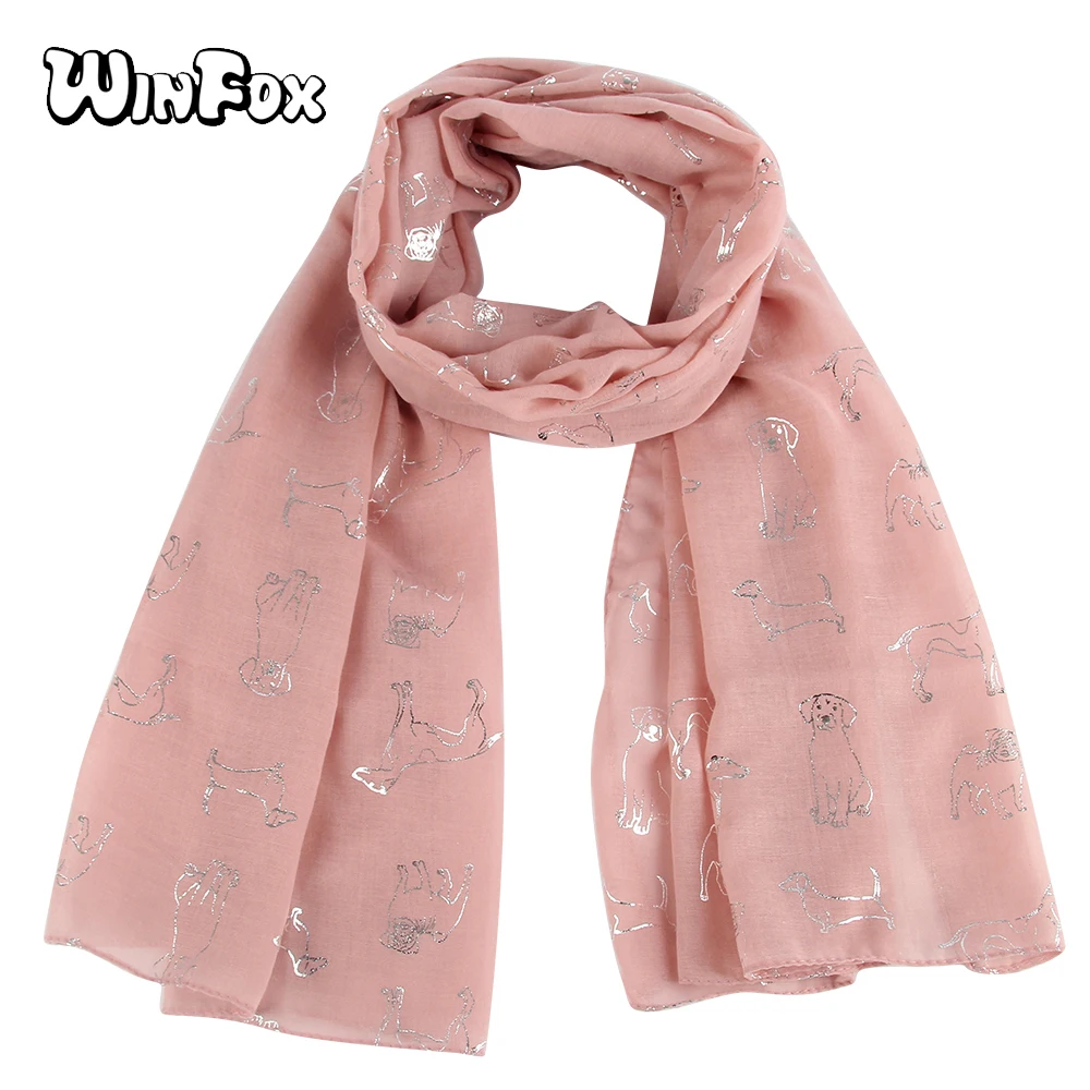 Winfox New Fashion Cute Pink White Color Dog Animal Print Foil Sliver Scarf For Womens Ladies Girls Mother Gifts Dropshipping
Winfox New Fashion Cute Pink White Color Dog Animal Print Foil Sliver Scarf For Womens Ladies Girls Mother Gifts Dropshipping