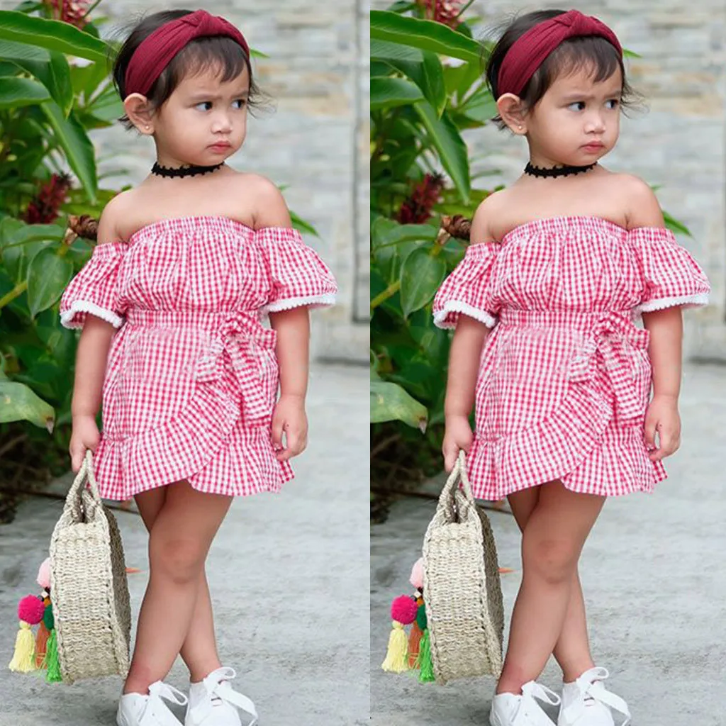 Toddler Baby Girls Off Shoulder Plaid Print Dress Lace Ruffles Dresses Clothes girl dresses kids casual vestidos infantil 2019
Toddler Baby Girls Off Shoulder Plaid Print Dress Lace Ruffles Dresses Clothes girl dresses kids casual vestidos infantil 2019