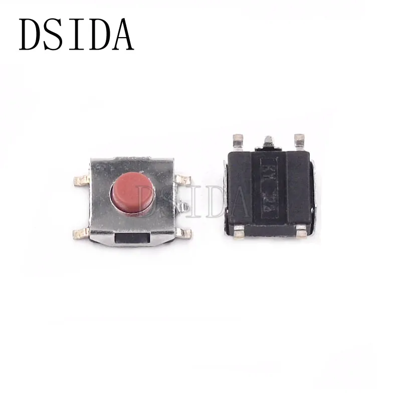 

50PCS Flat Red SMD 5Pin 6x6 Tact Push Button Switch 6*6*3.1MM Micro switch 6x6x3.1mm