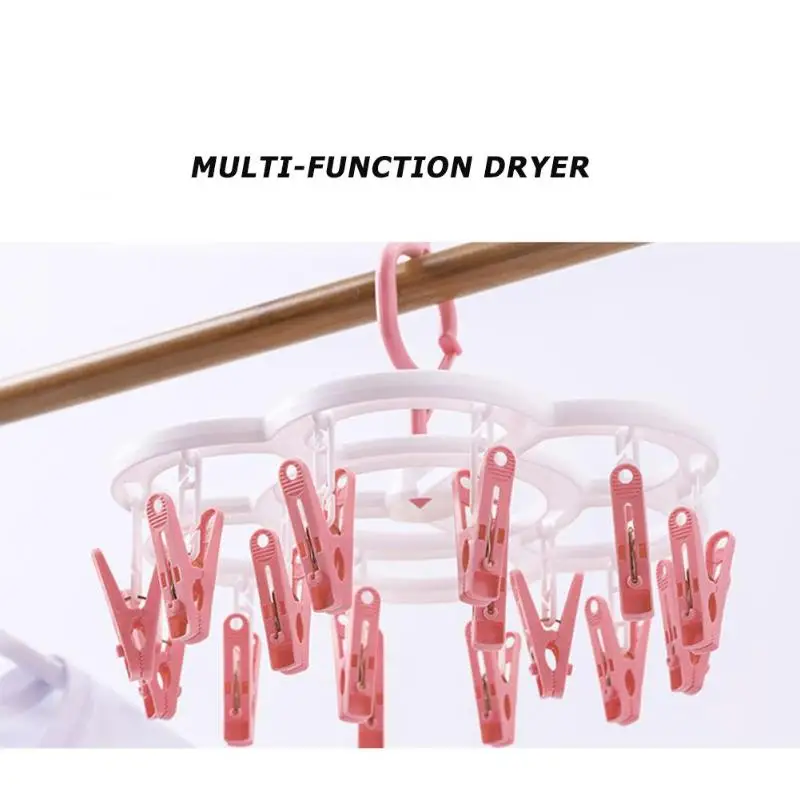 16 Clip Multi-function Rotary Portable Drying Rack Socks Clothes Towel Closet Storage Cloth Hanger For Pink
16 Clip Multi-function Rotary Portable Drying Rack Socks Clothes Towel Closet Storage Cloth Hanger For Pink