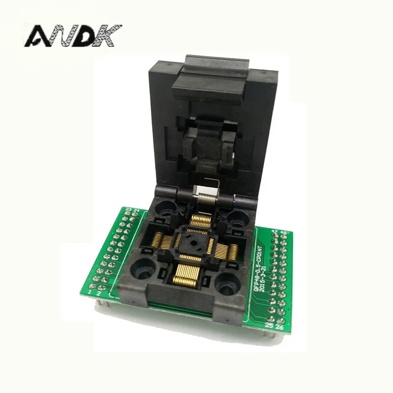 QFP48 TQFP48 LQFP48 to DIP48 Programming Socket Pitch 0.5mm IC Body Size 7x7mm FPQ-48-0.5-06 Test Socket Adapter
QFP48 TQFP48 LQFP48 to DIP48 Programming Socket Pitch 0.5mm IC Body Size 7x7mm FPQ-48-0.5-06 Test Socket Adapter