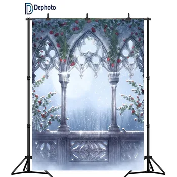DePhoto Interior Castle Christmas Party Backdrop Red rose Vines moon Light Arch Window Winter Snow Scenic Photo Background
DePhoto Interior Castle Christmas Party Backdrop Red rose Vines moon Light Arch Window Winter Snow Scenic Photo Background