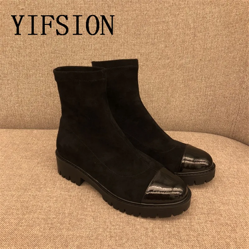 OLOME New Black Suede Women Short Boots Round Toe Slip On Chunky Low Heel Women Winter Warm Ankle Boots Shoes Woman
OLOME New Black Suede Women Short Boots Round Toe Slip On Chunky Low Heel Women Winter Warm Ankle Boots Shoes Woman