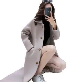 2019 New Autumn Winter Women Fashion Single Breasted Warm Thick Woolen X-Long Coat Lady Slim Casual Wool Blend Jacket Abrigo J14
2019 New Autumn Winter Women Fashion Single Breasted Warm Thick Woolen X-Long Coat Lady Slim Casual Wool Blend Jacket Abrigo J14