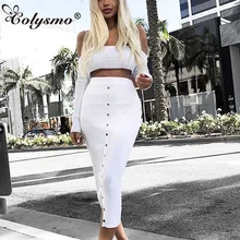 Colysmo Côtelé Crop Top Et Jupe Ensemble Hiver Ensemble Deux Pièces 2 pièce Ensemble Femmes Conjunto Feminino Deux Pièces Tenues ensembles assortis(China)