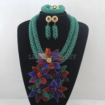 Shinny Colorful Flower Pendant Statement Necklace Set Peacock Green Bridal Beads Costume African Jewelry Set Free ShippingHD7665
Shinny Colorful Flower Pendant Statement Necklace Set Peacock Green Bridal Beads Costume African Jewelry Set Free ShippingHD7665