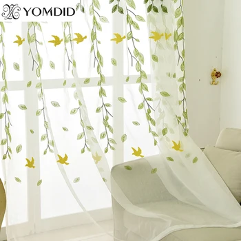 Pastoral Embroidered Curtains Fabrics Window Tulle For Living Room bedroom Swallow Bird Embroidered curtain Green Wicker cortina
Pastoral Embroidered Curtains Fabrics Window Tulle For Living Room bedroom Swallow Bird Embroidered curtain Green Wicker cortina