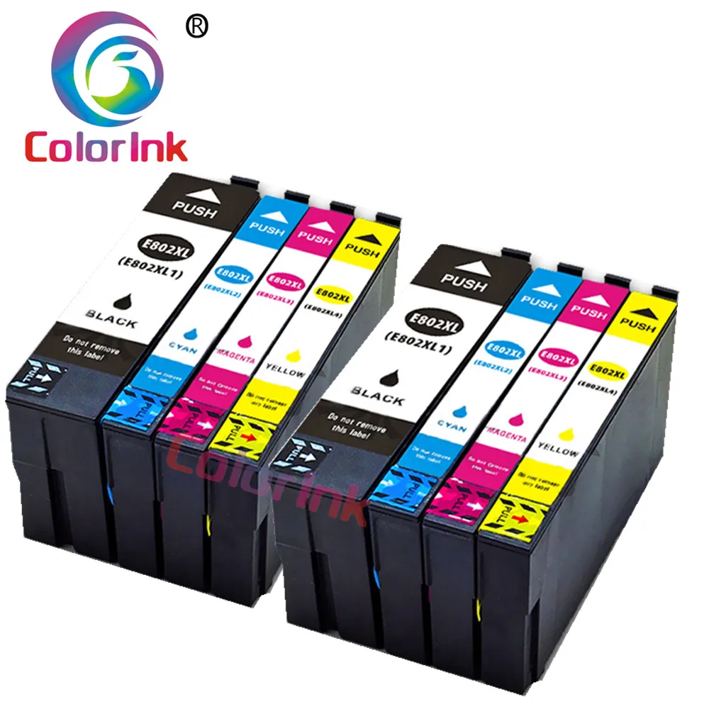 ColoInk 8Pack 802 ink replacement for Epson 802XL ink cartridge for Epson Workforce Pro WF-4720 WF-4730 WF-4734 WF-4740 WF-4745
ColoInk 8Pack 802 ink replacement for Epson 802XL ink cartridge for Epson Workforce Pro WF-4720 WF-4730 WF-4734 WF-4740 WF-4745