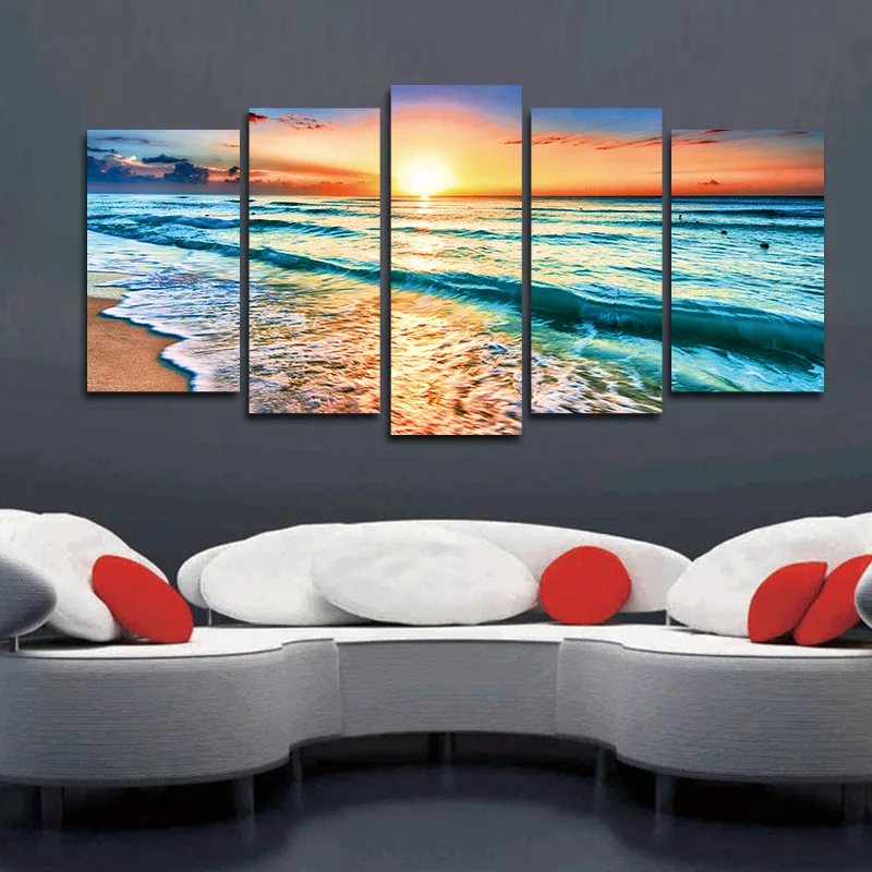 Artwork 5 Panels Wall Art Canvas Seascape Paintings Beach Wall Decor Sea Wall Art Picture Wall Painting For Home Office Decor
Artwork 5 Panels Wall Art Canvas Seascape Paintings Beach Wall Decor Sea Wall Art Picture Wall Painting For Home Office Decor
