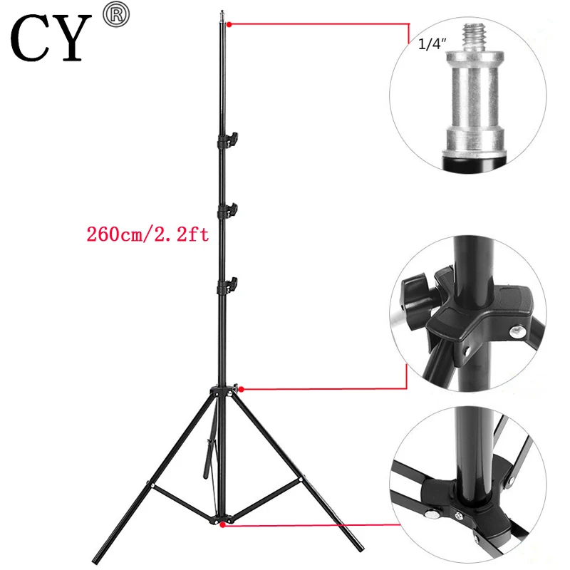 CY High Quality 260cm Photo Video Light Stands Photography Studio Light Stand Tripod Photo Studio Accessories Hot Selling
CY High Quality 260cm Photo Video Light Stands Photography Studio Light Stand Tripod Photo Studio Accessories Hot Selling