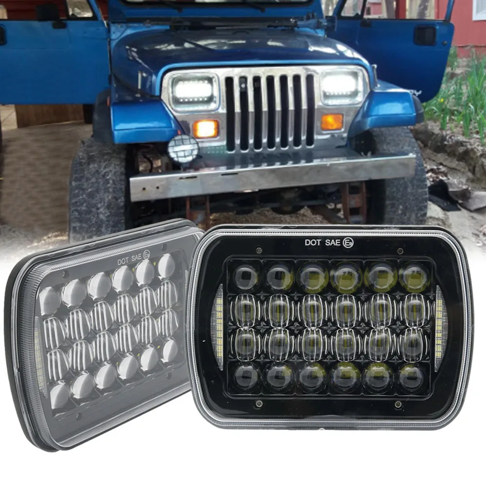 2 шт. 7x6 'ɵX7" светодиодный фонарь Halo DRL Для Jeep Cherokee XJ Angel Eyes H4 квадратные фары