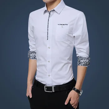 Plus size brand clothing 2018 spring Mercerized cotton men's long-sleeved shirt camisas Business casual fashion Slim shirt 5XL
Plus size brand clothing 2018 spring Mercerized cotton men's long-sleeved shirt camisas Business casual fashion Slim shirt 5XL