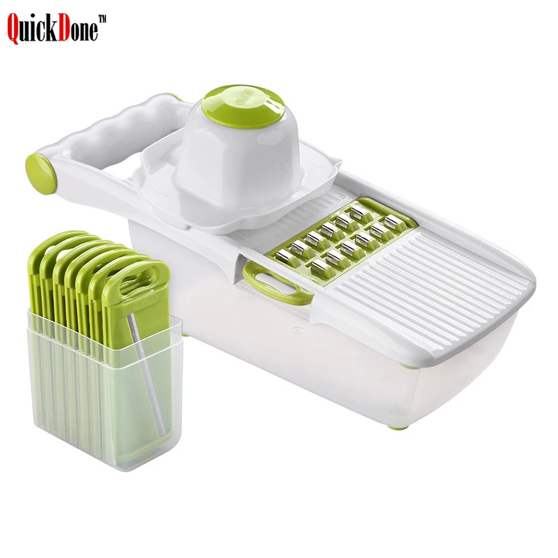 QuickDone Multifunctional Mandoline Slicer Vegetable Cutter With 8 Stainless Steel Blades Carrot Grater Kitchen Tools AKC6284
QuickDone Multifunctional Mandoline Slicer Vegetable Cutter With 8 Stainless Steel Blades Carrot Grater Kitchen Tools AKC6284