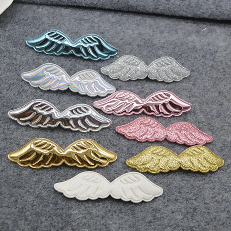 18pcs/lot 10.5*3cm Glitter PU angel wing Pads Patches Appliques for Craft Clothes Sewing Supplies DIY Hair Clip Accessories
18pcs/lot 10.5*3cm Glitter PU angel wing Pads Patches Appliques for Craft Clothes Sewing Supplies DIY Hair Clip Accessories